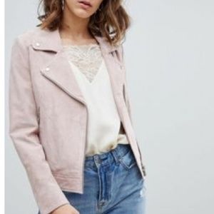 Current Air pink suede biker jacket